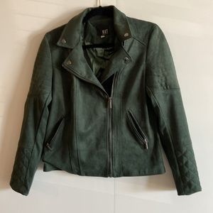 Kut Moto jacket - forest green suede